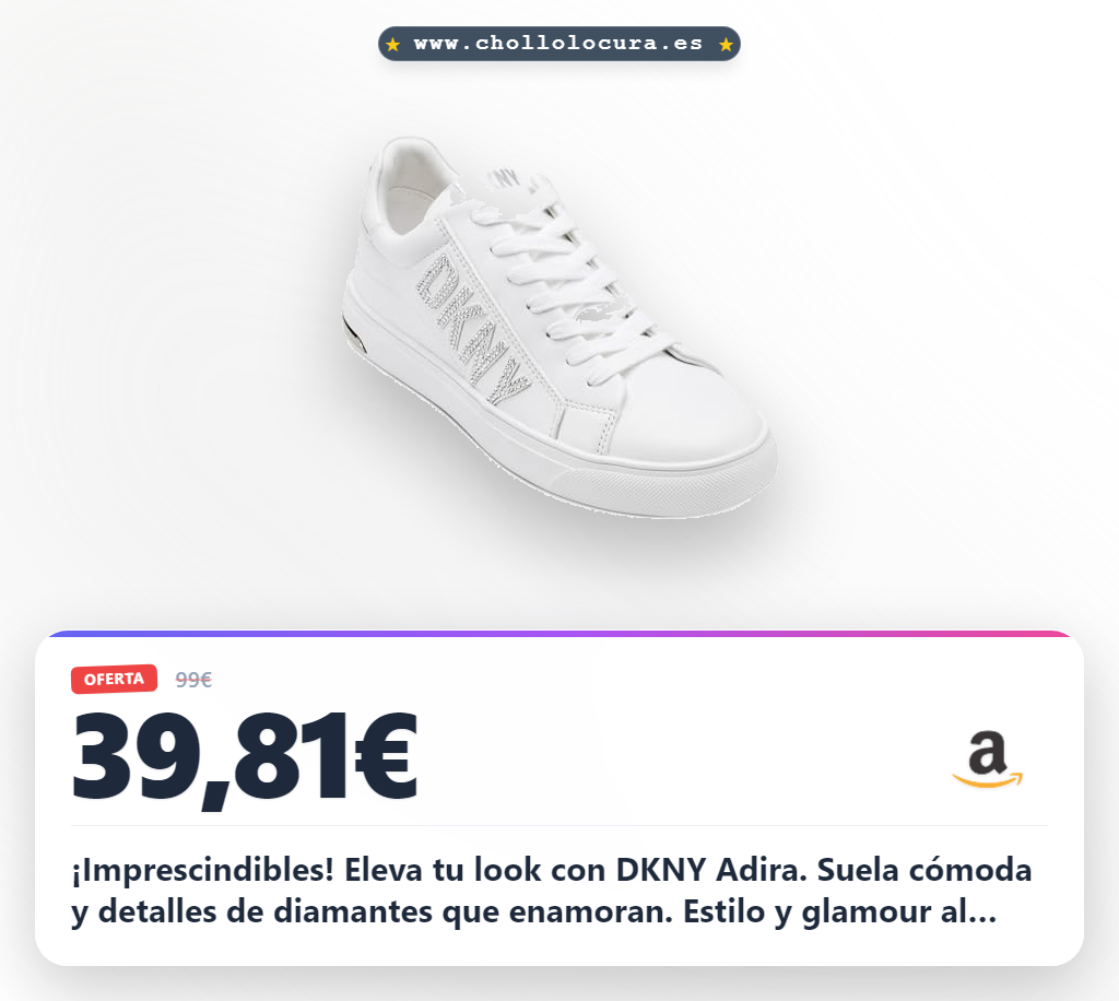 Consigue DKNY Zapatillas Adira RHIENSTONES-Lace UP para Mujer Blanco Talla 37 EU con diamantes a precio de chollo