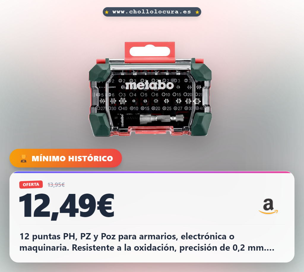 METABO 626700000 Kit de puntas de tornillo