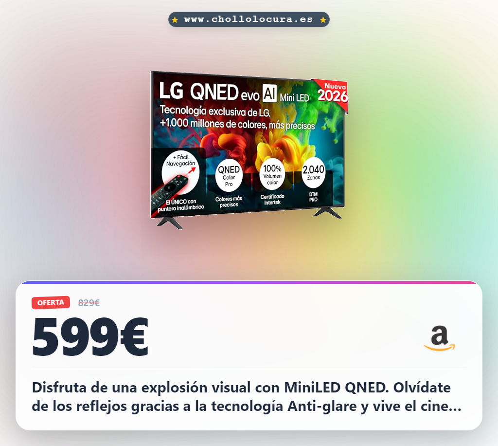 Disfruta de una explosión visual con MiniLED QNED. Olvídate de los reflejos gracias a la tecnología Anti-glare y vive el cine en 4K con nitidez. Maximiza tu gaming con fluidez extrema a 144Hz y un procesador IA de última generación. La pantalla perfecta para ti.
