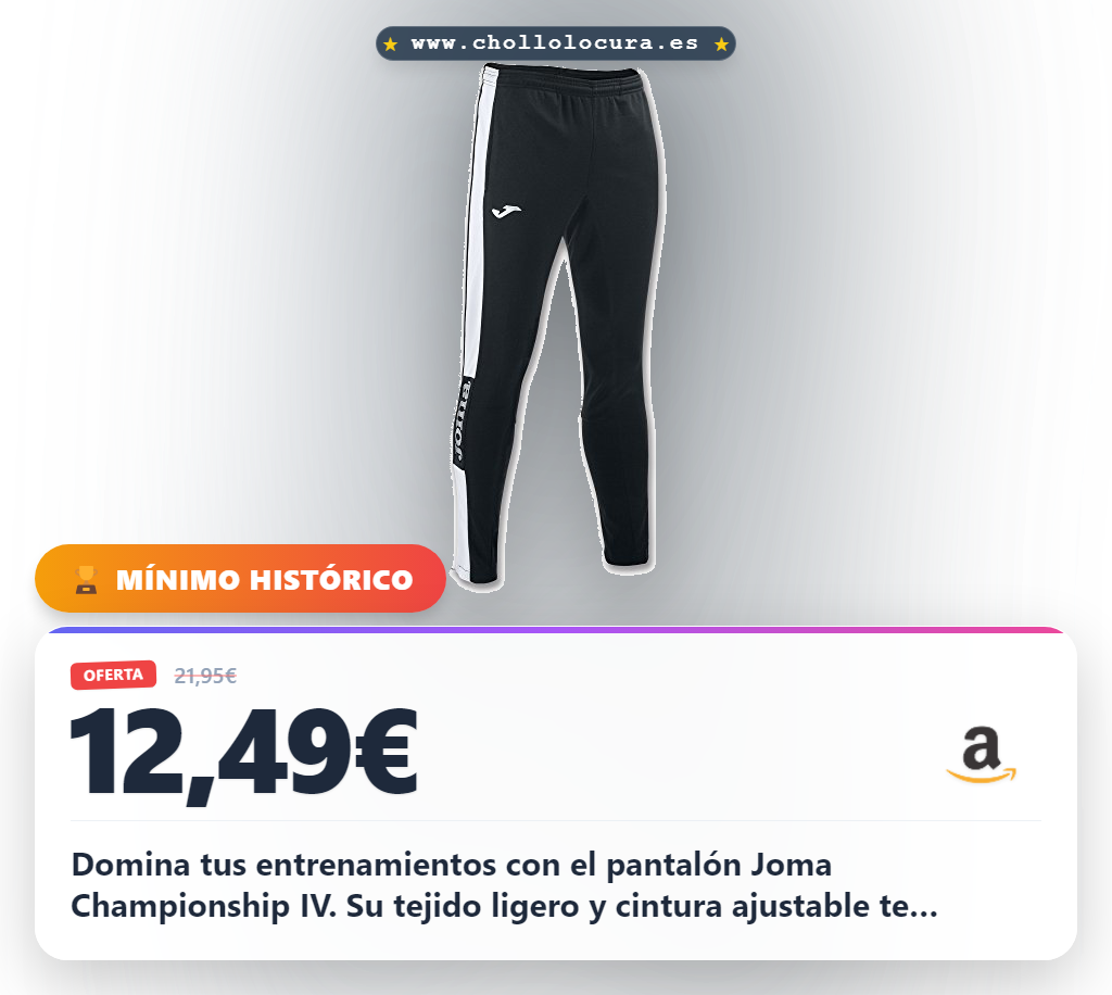 Encuentra el Pantalón Joma Championship IV para hombre: ideal para correr y actividades outdoor al mejor precio en oferta