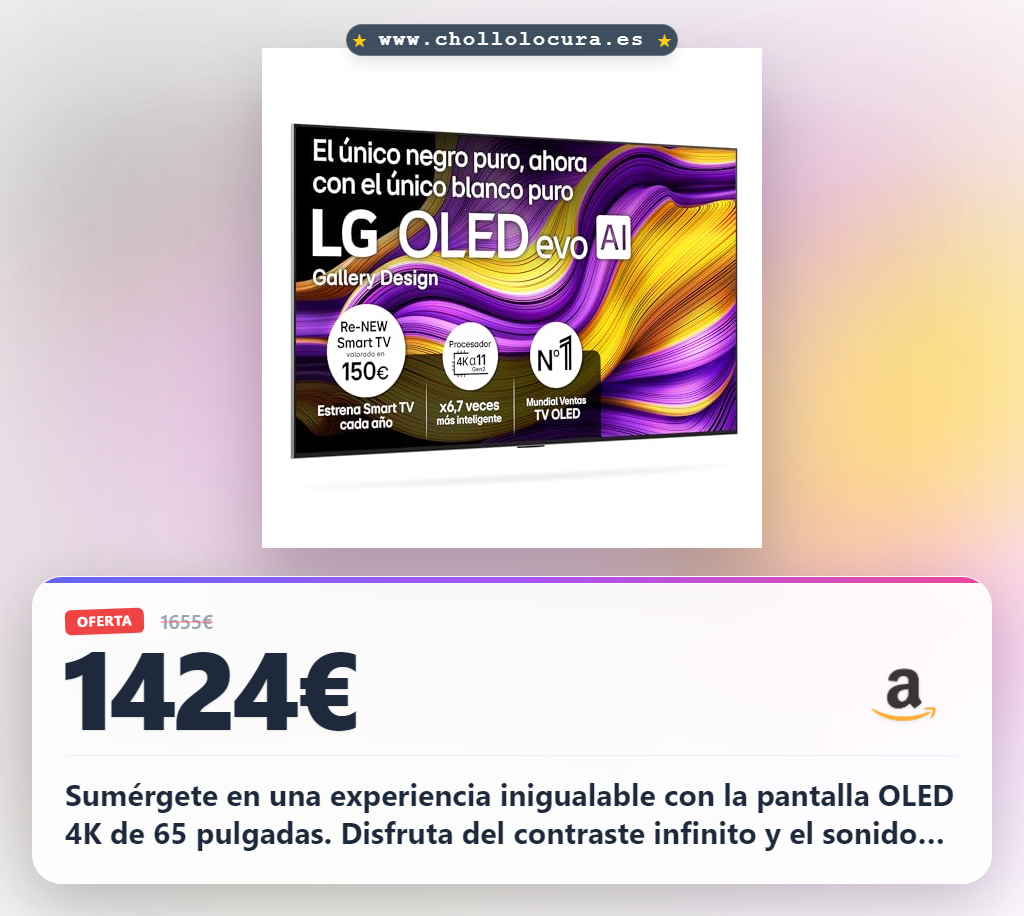 Consigue tu TV OLED 65 pulgadas 4K con Dolby Vision y Atmos al mejor precio de la web