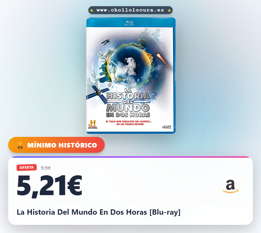 Logra ver La Historia Del Mundo En Dos Horas en Blu-ray en oferta histórica al mejor precio