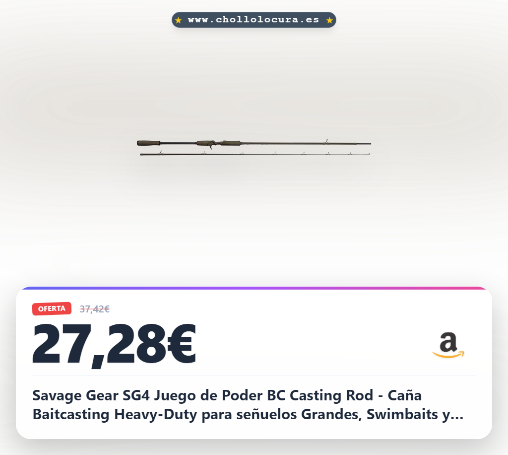 Savage Gear SG4 Juego de Poder BC Casting Rod - Caña Baitcasting Heavy-Duty para señuelos Grandes, Swimbaits y Jerkbaits - Pesca de Depredadores en Agua Dulce y Salada 2.59M 70-150G