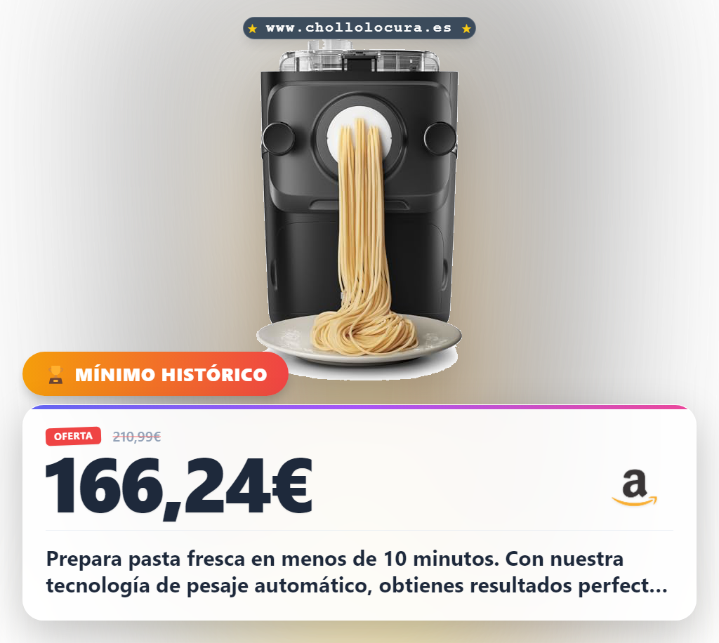 Aprovecha la máquina Philips ProExtrude para pasta fresca casera con pesaje automático en oferta histórica