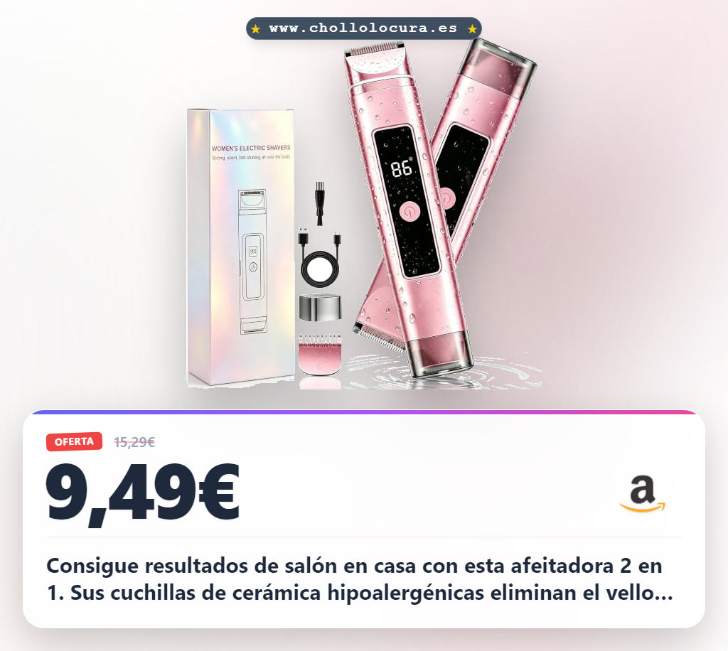 Consigue la afeitadora eléctrica 2 en 1 impermeable para bikini y cuerpo al mejor precio de chollo
