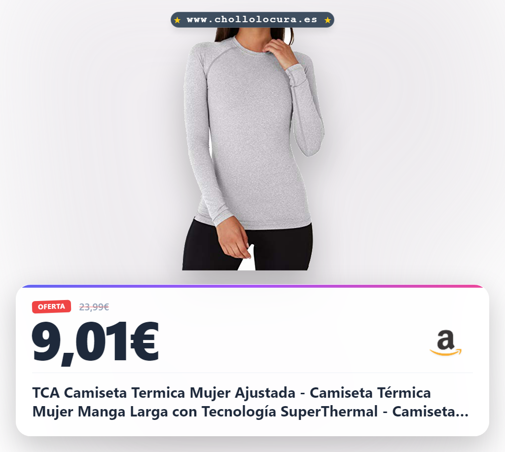 TCA Camiseta Termica Mujer Ajustada - Camiseta Térmica Mujer Manga Larga con Tecnología SuperThermal - Camisetas Termicas Compresión de Manga Larga para Running Gym Ciclismo - Gris Claro, XS