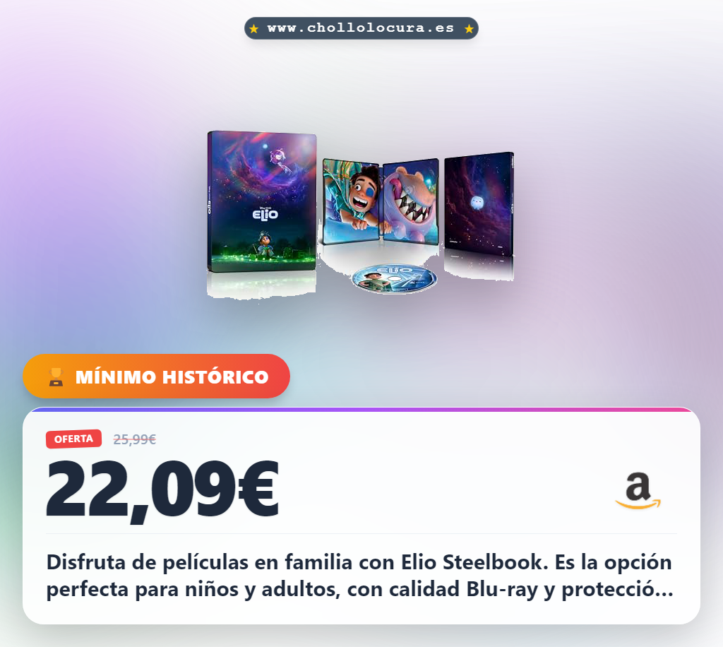 Aprovecha el chollo de lujo del Elio Steelbook Blu-ray para toda la familia. Ideal para niños y adultos.