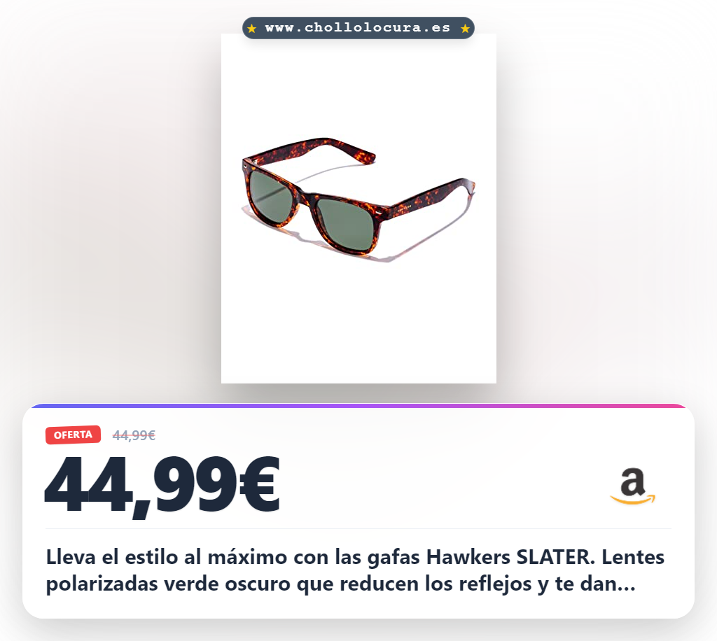 Consigue gafas de sol polarizadas Hawkers SLATER en color verde oscuro al mejor precio