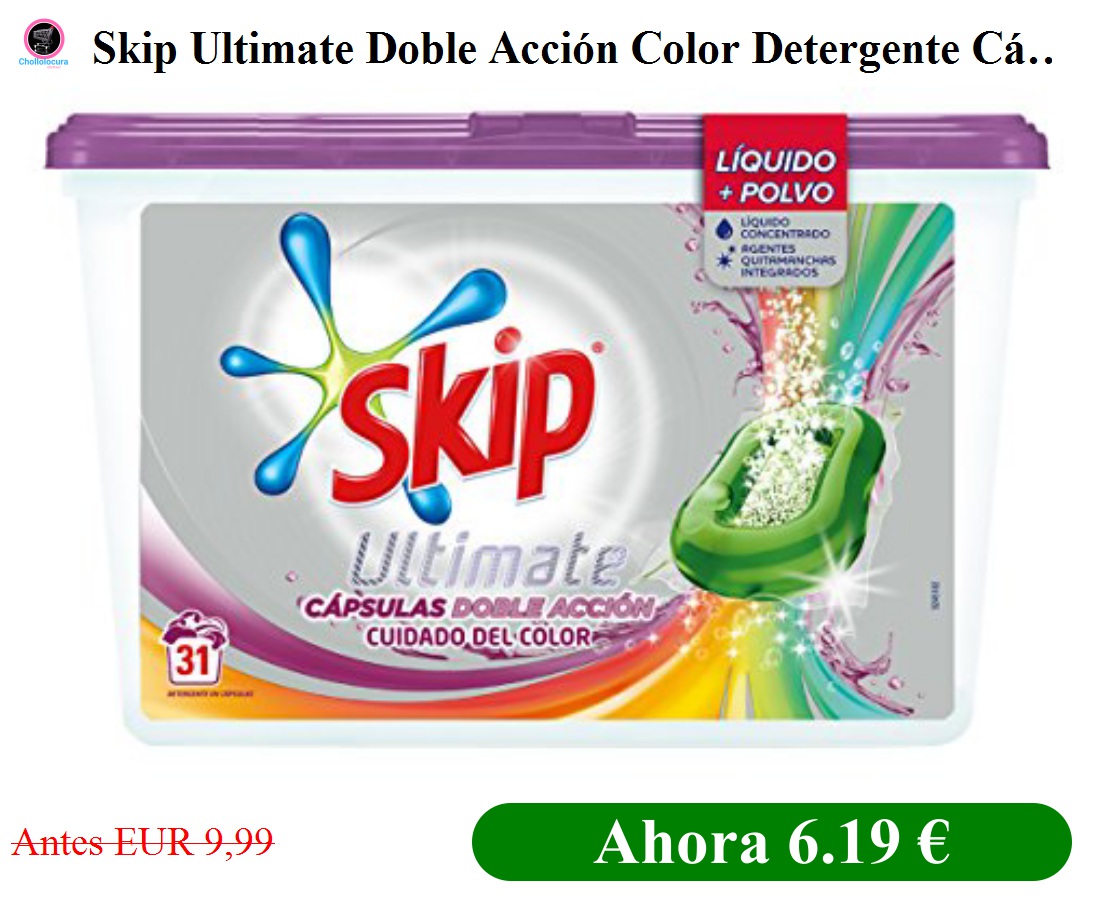 Skip Ultimate Doble Acción Color Detergente Cápsulas 31 - lavados ...