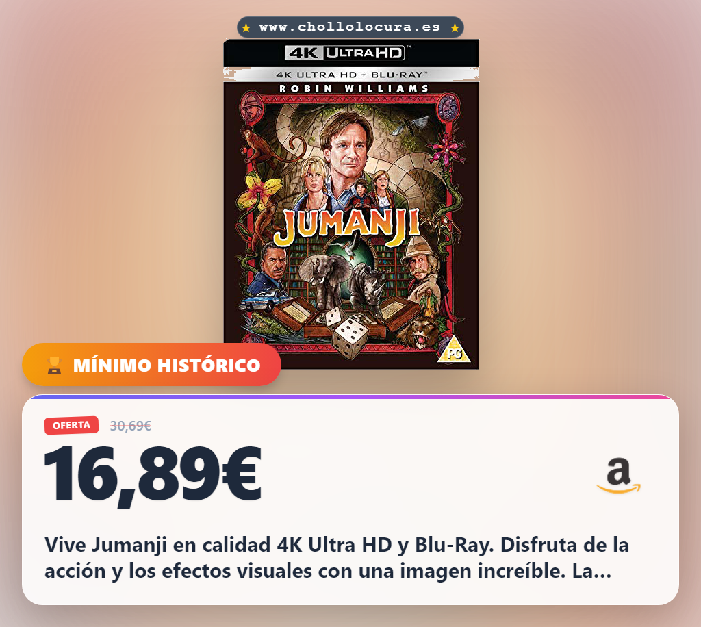 Encuentra Jumanji 4K Ultra HD + Blu Ray. Disfruta la película física de Sony Pictures al mejor precio.