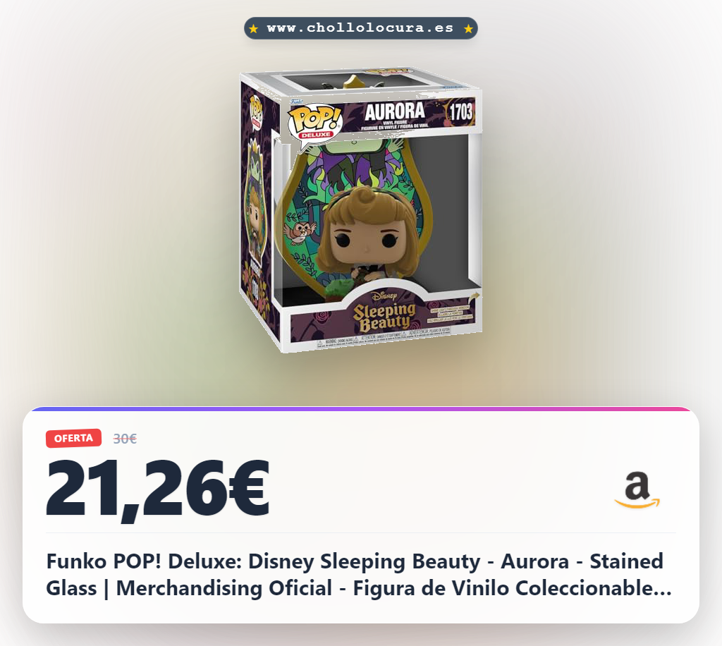 Funko POP! Deluxe: Disney Sleeping Beauty - Aurora - Stained Glass | Merchandising Oficial - Figura de Vinilo Coleccionable para Decoración - Regalo Friki de Cumpleaños