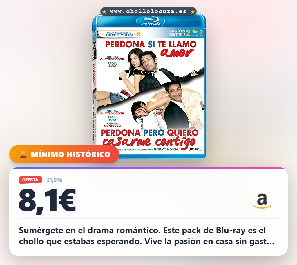 Llévate este pack de Blu-ray romántico: Perdona Si Te Llamo Amor + Perdona Pero Quiero Casarme Contigo en Oferta imperdible