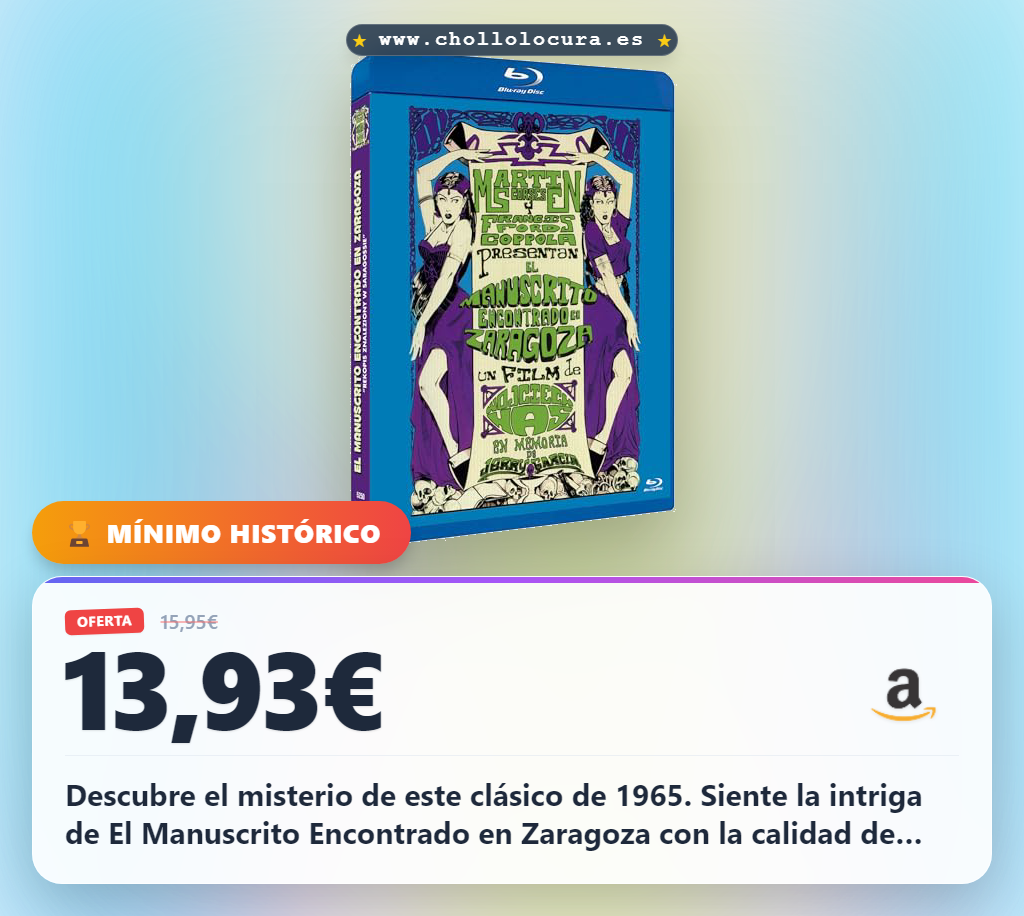 Disfruta del misterio en Blu-ray con El Manuscrito Encontrado En Zaragoza, thriller clásico de 1965 al mejor precio.