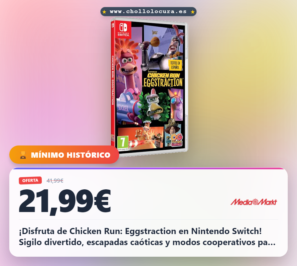 ¡Sorpresa! Chicken Run: Eggstraction: Modo cooperativo caótico, escapadas de infarto y más ¡Para Nintendo Switch!