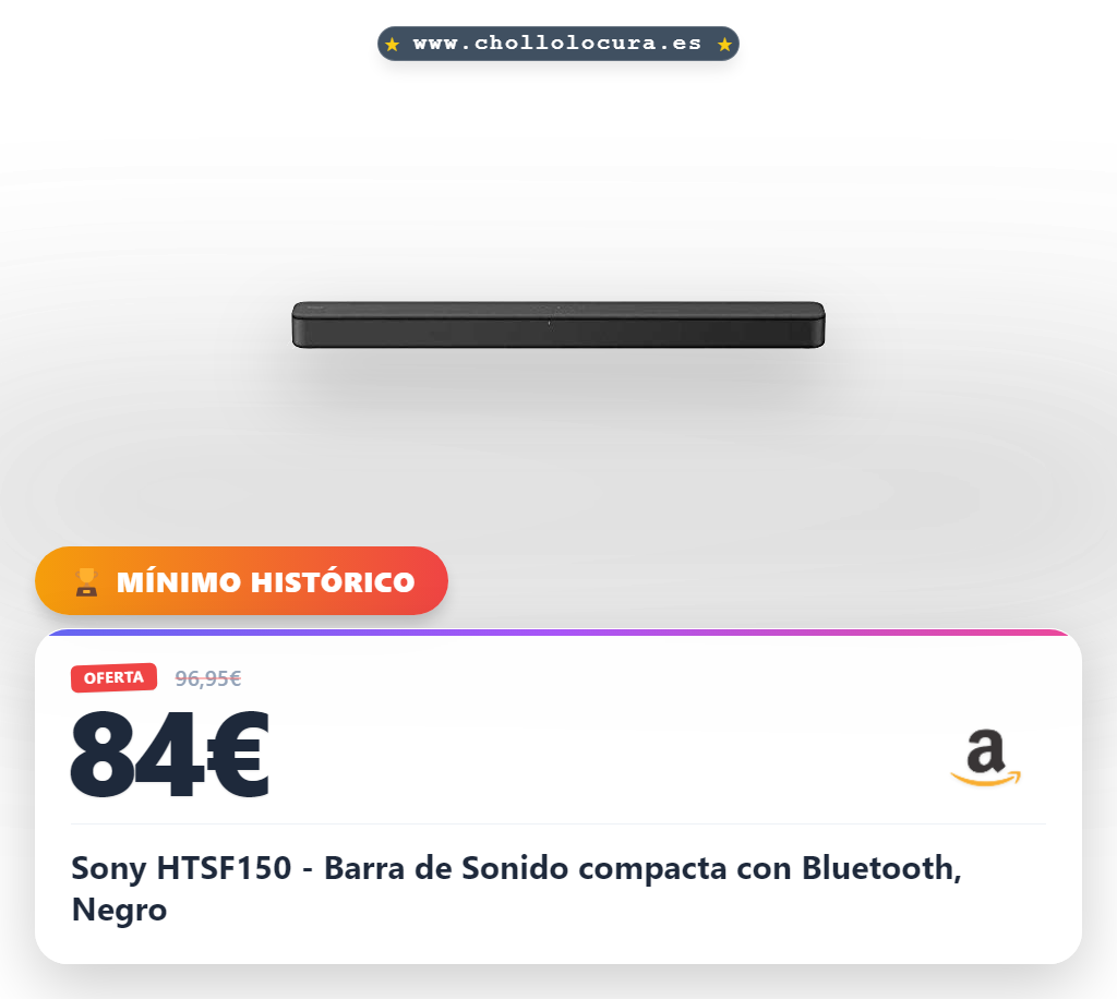 Sony HTSF150 - Barra de Sonido compacta con Bluetooth, Negro