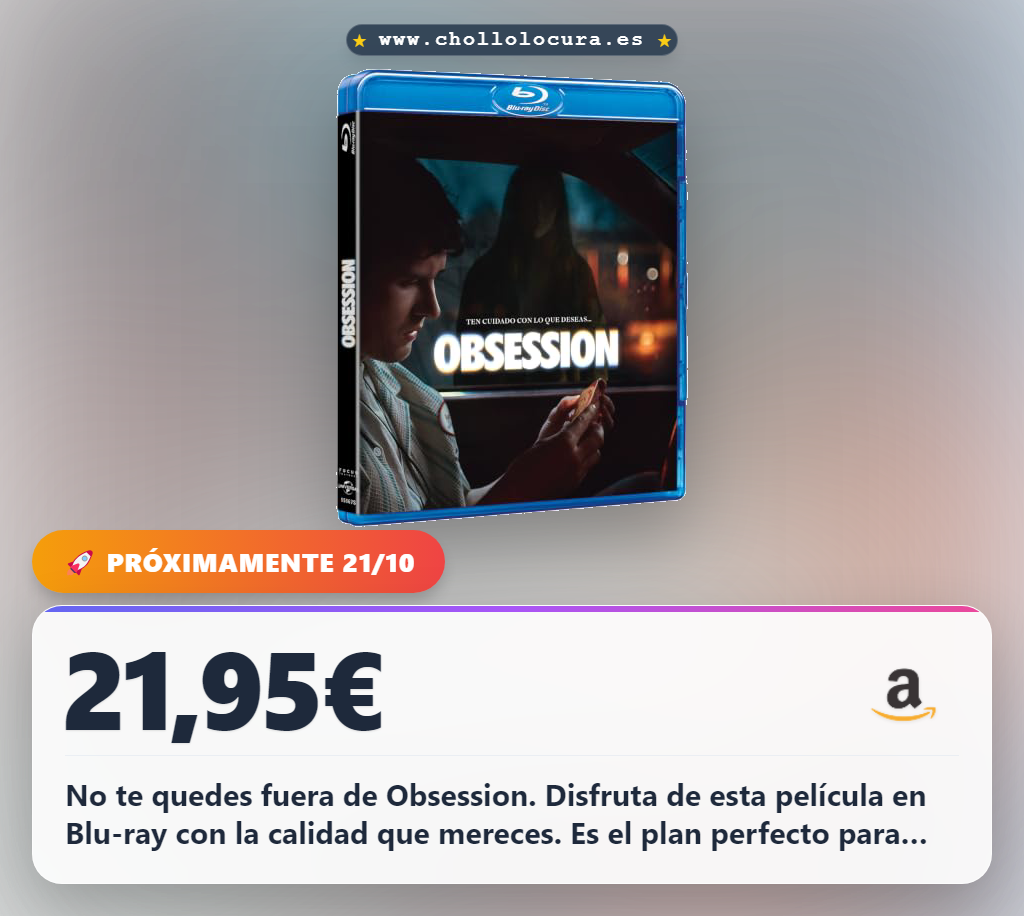 Llévate Obsession en Blu-ray al mejor precio de oferta histórica para disfrutar hoy mismo.