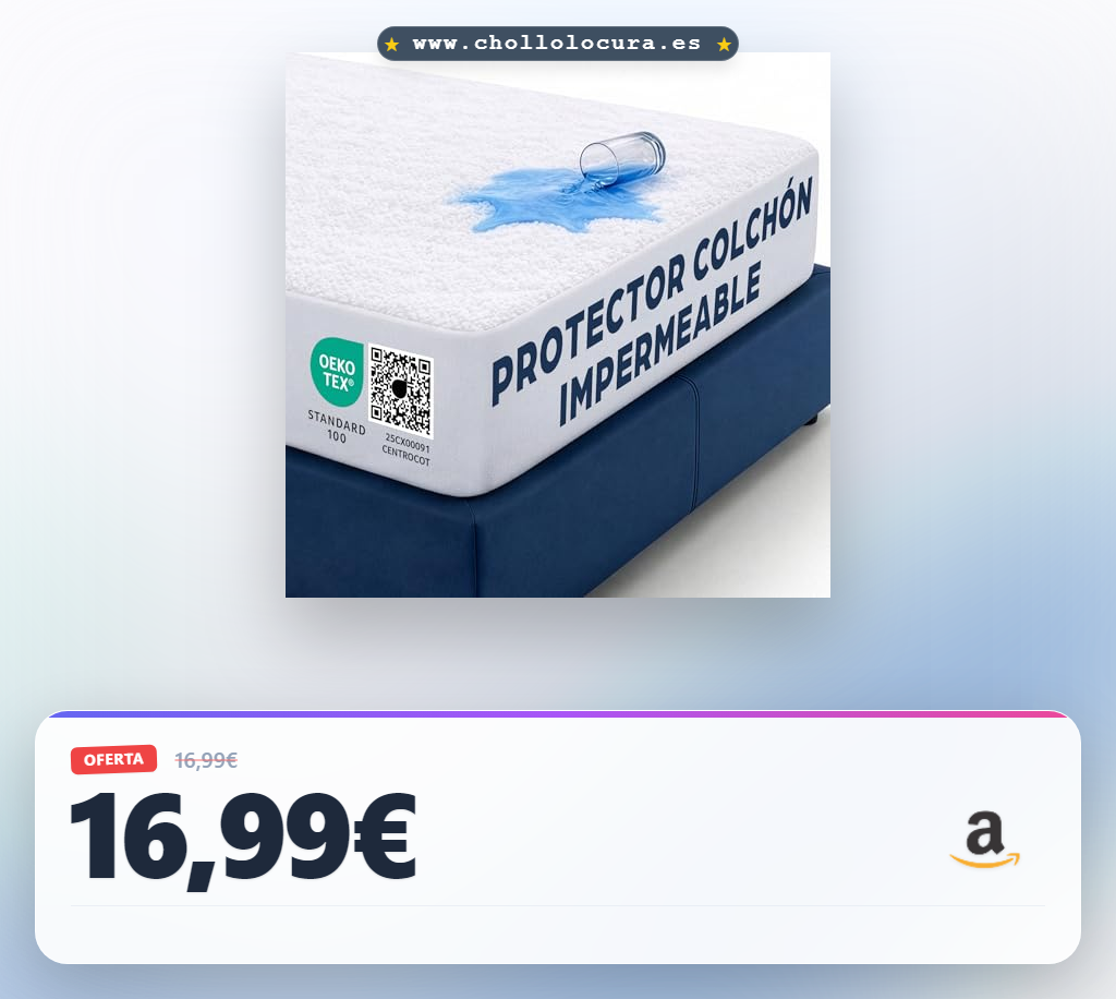 Aprovecha este protector de colchón impermeable 150x200 cm de algodón y microfibra en oferta histórica