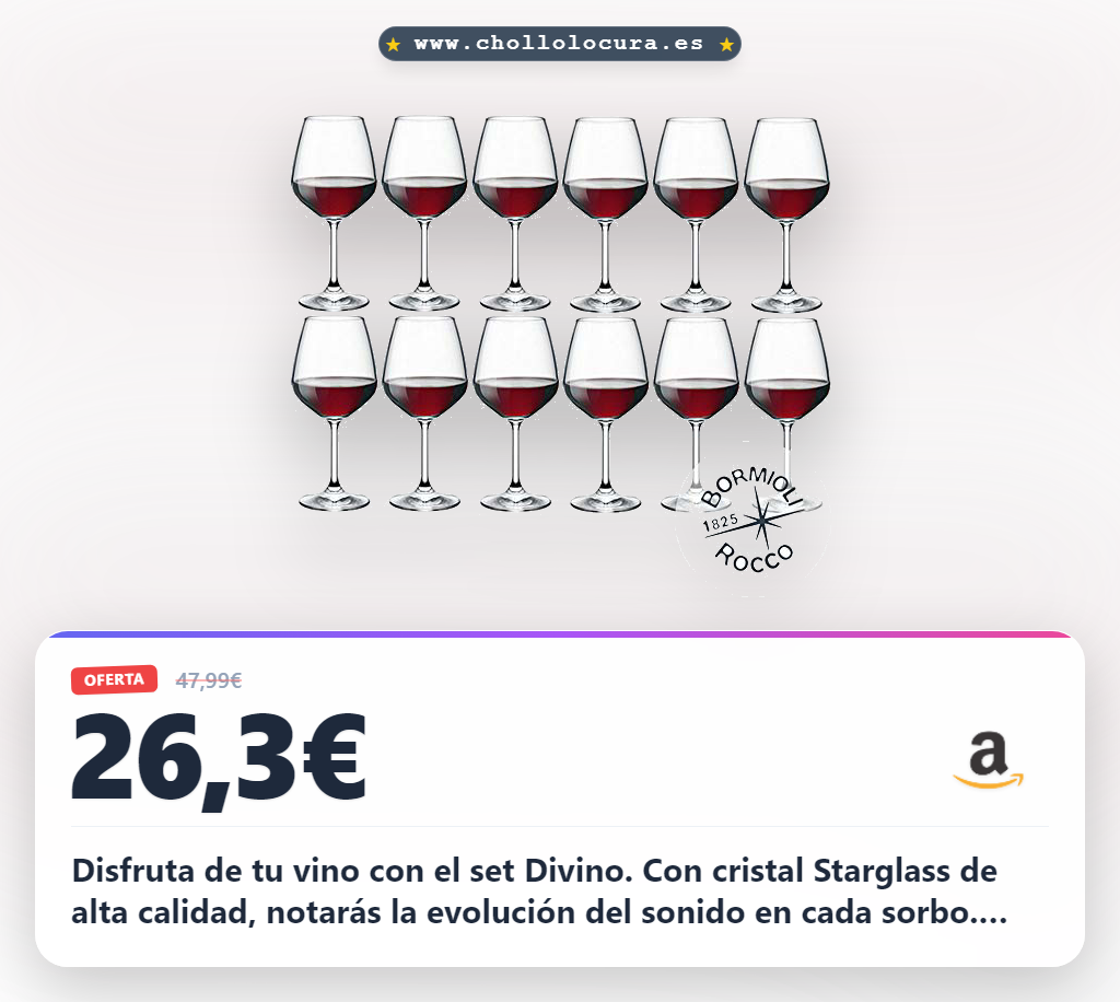 Disfruta la experiencia con este set de 12 copas de vino tinto Bormioli en oferta histórica