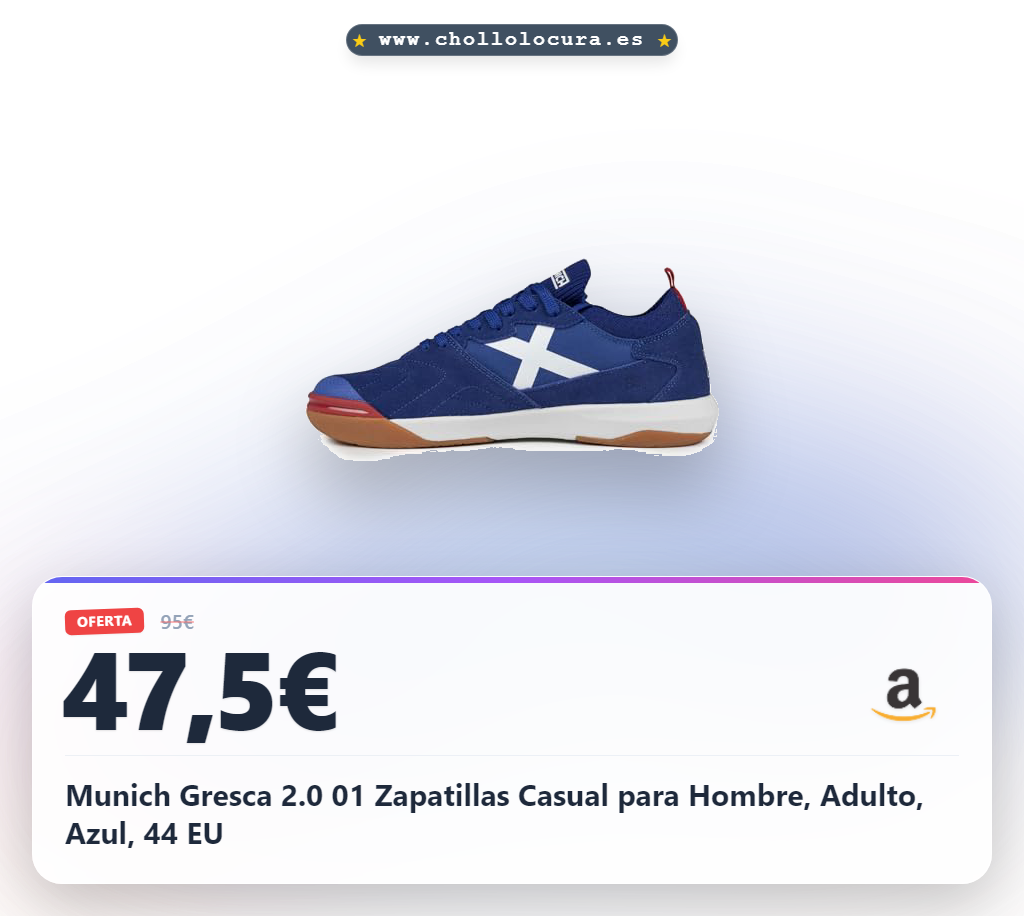 Adquiere las Zapatillas Casual Munich Gresca 2.0 01 para Hombre Azul Talla 44 EU con envío rápido en oferta.