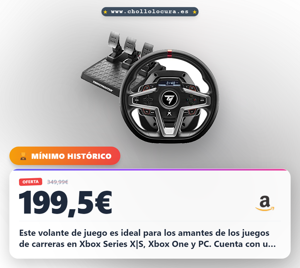 Thrustmaster T248 - Volante Force Feedback para Xbox Series X|S / Xbox One / PC