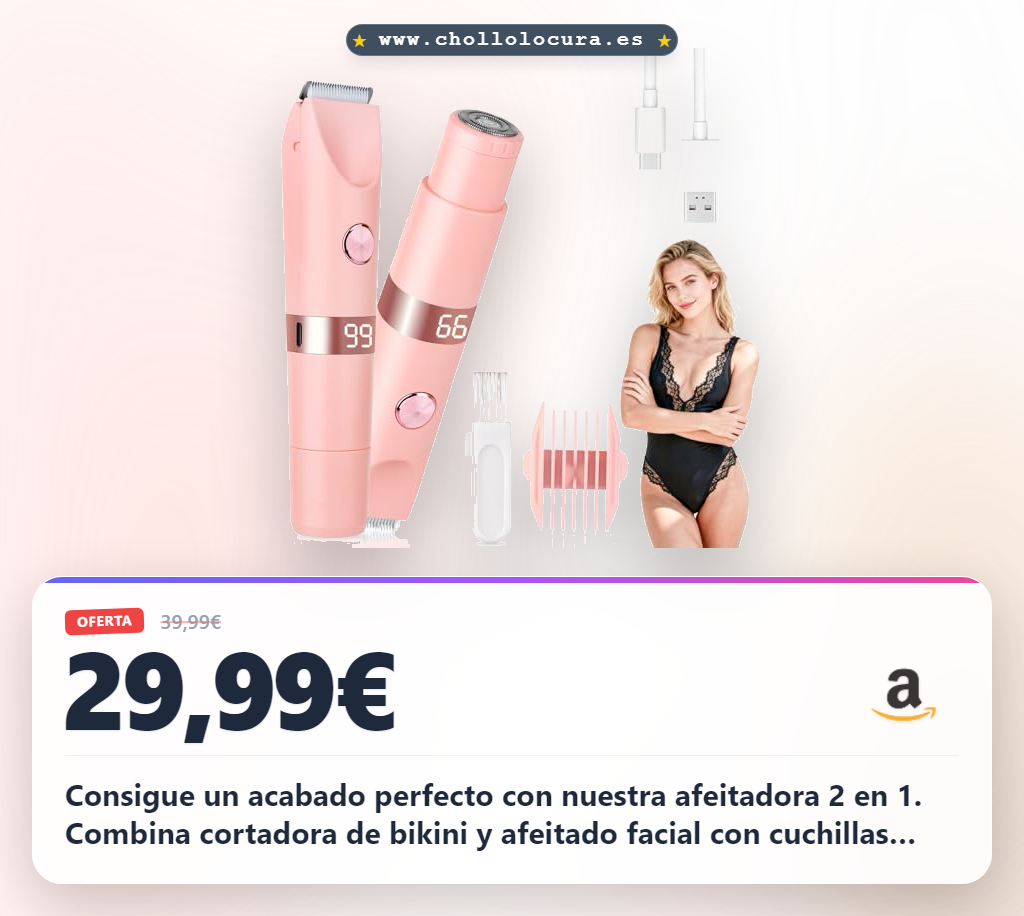 Consigue la afeitadora eléctrica 2 en 1 Beanify impermeable IPX7 para bikini y rostro al mejor precio
