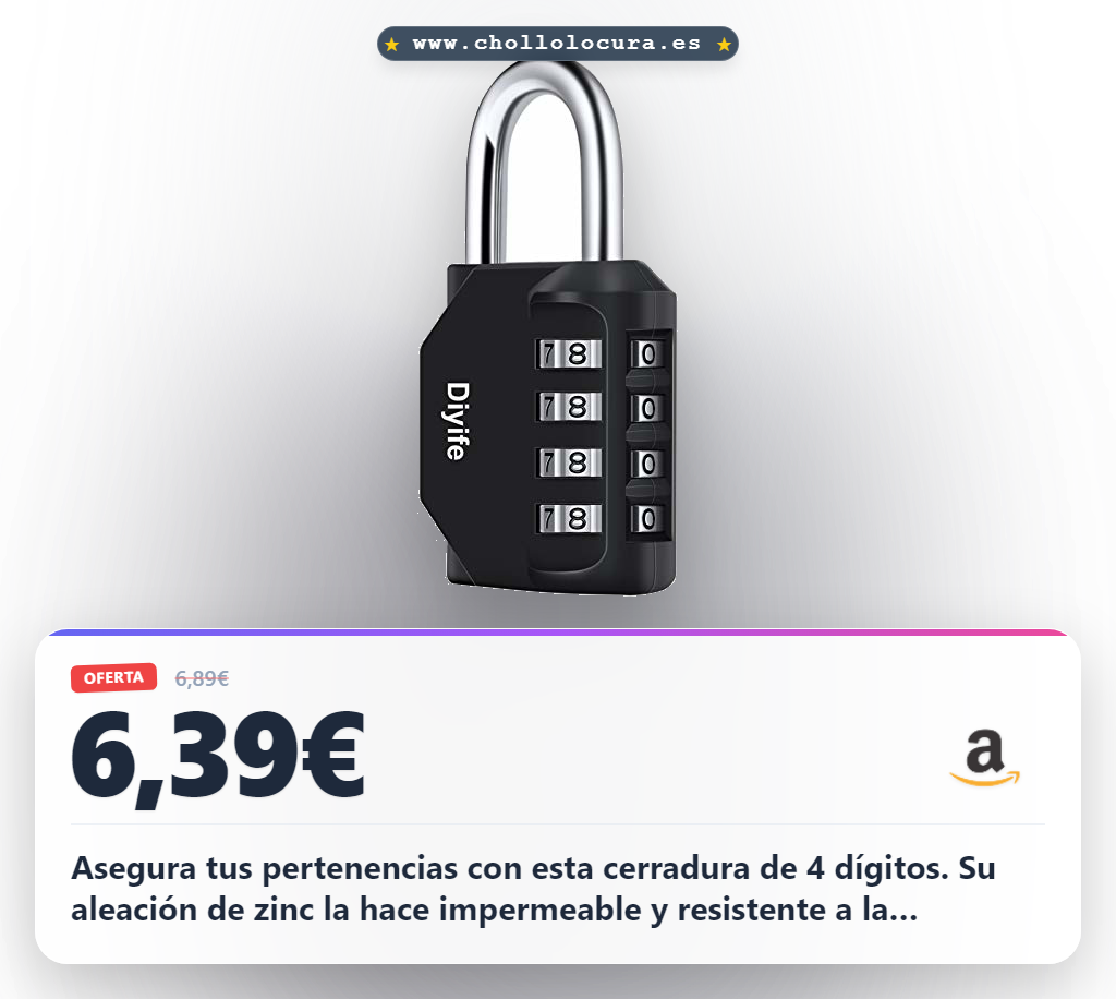 Consigue candado combinación 4 dígitos impermeable y resistente a la intemperie al mejor precio de oferta