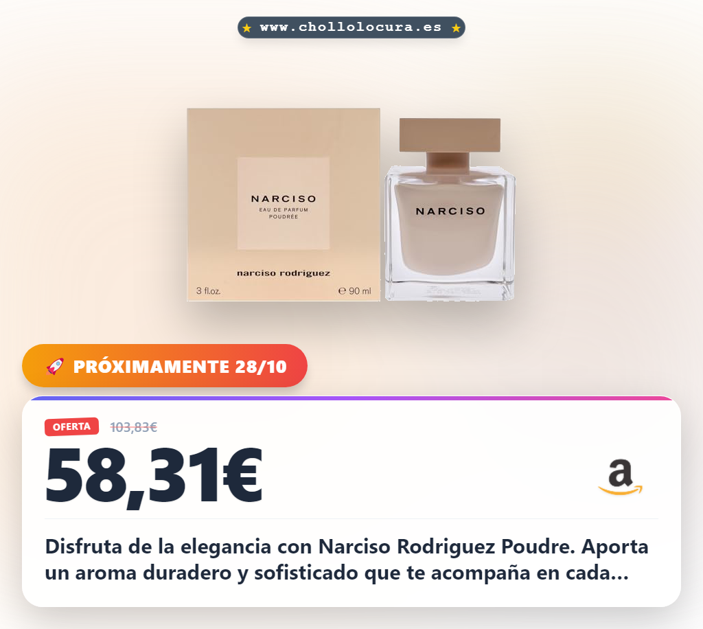 Aprovecha el perfume Narciso Rodriguez Poudre Eau De Parfum 90ml para una elegancia duradera en viaje