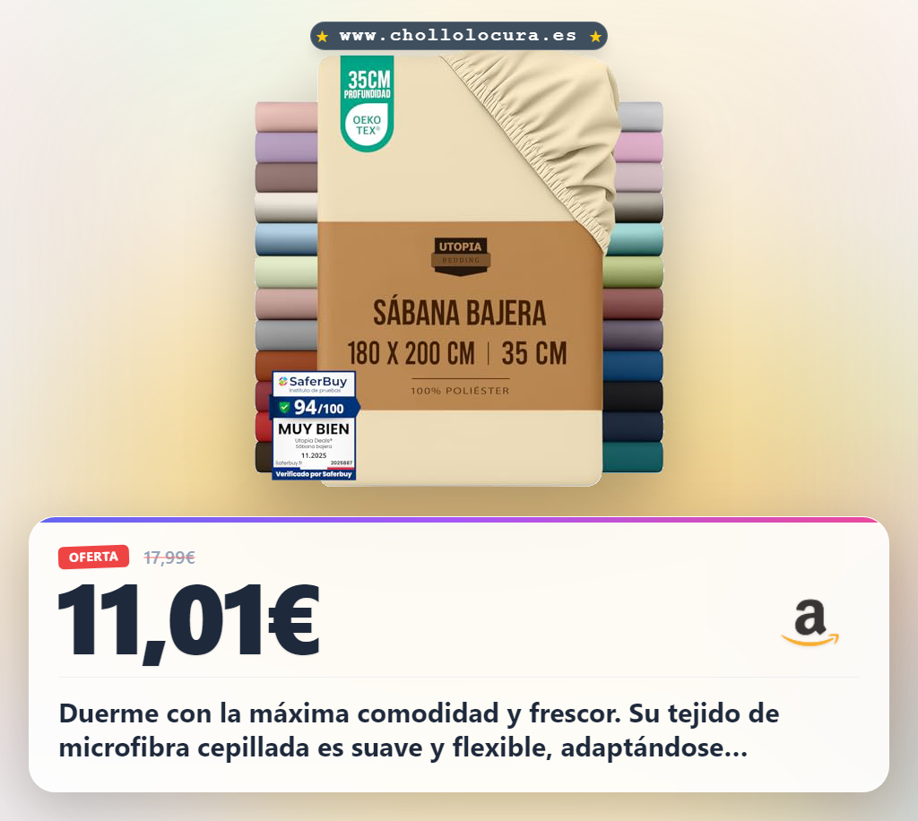 Aprovecha la sábana bajera de microfibra Utopia 180x200 beige con elástico y certificación OEKO-TEX en oferta
