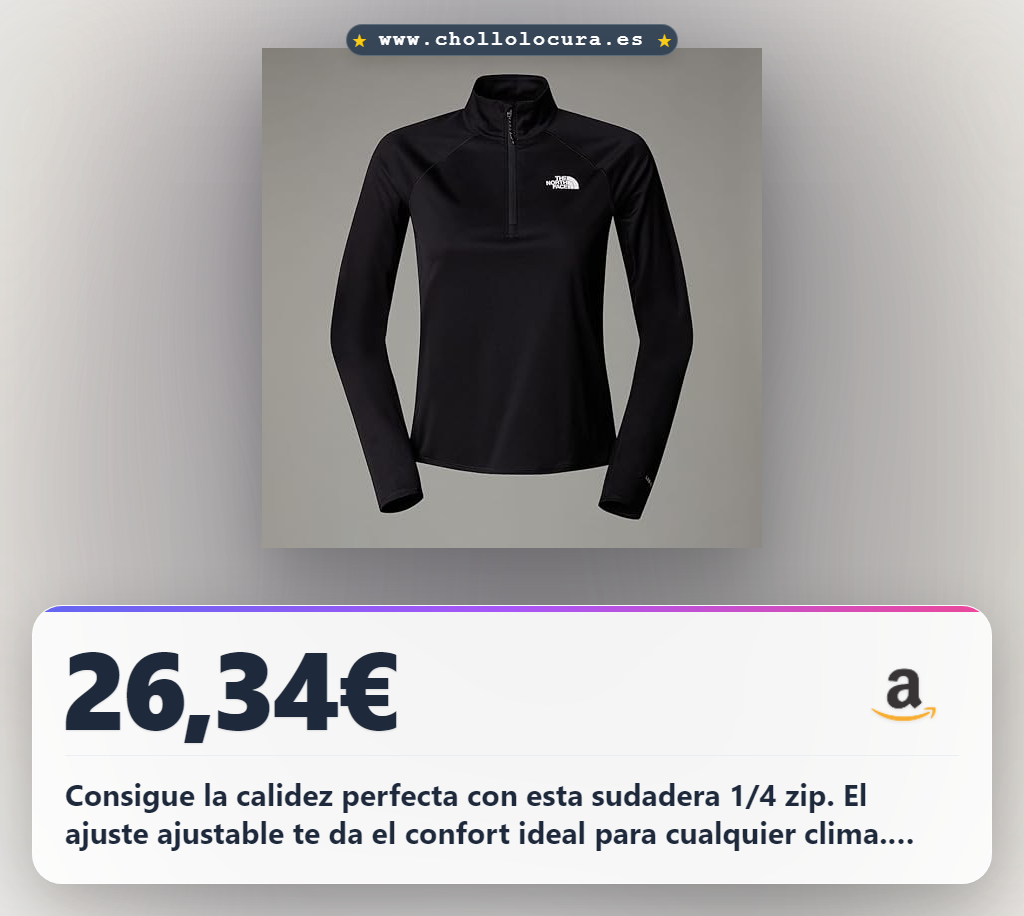 Consigue la sudadera The North Face SUNRISER 1/4 Zip mujer TNF negra talla XS en oferta al mejor precio al instante.