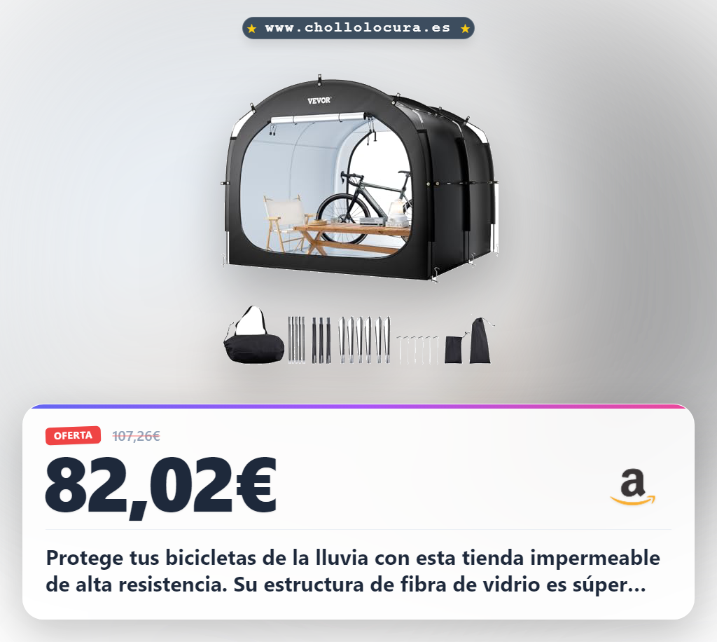 Aprovecha la tienda de campaña VEVOR impermeable para bicicletas plegable y ventilada a precio de chollo