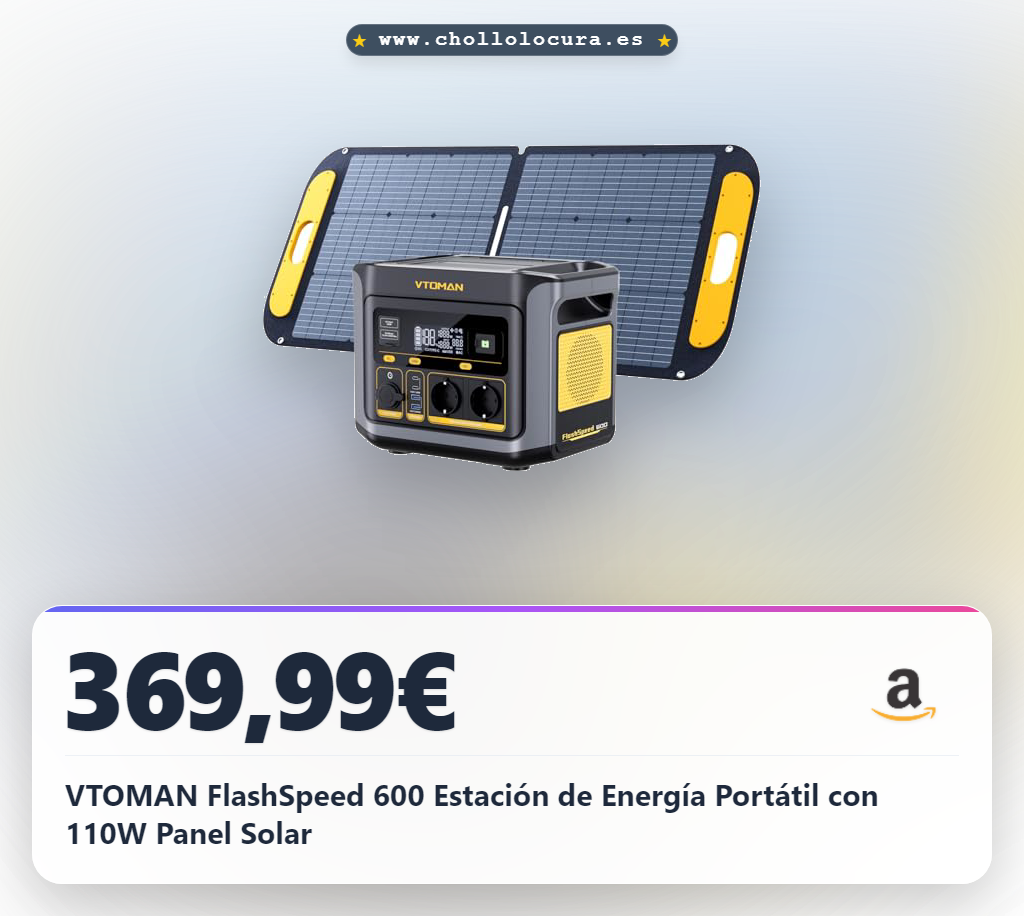 VTOMAN FlashSpeed 600 Estación de Energía Portátil con 110W Panel Solar