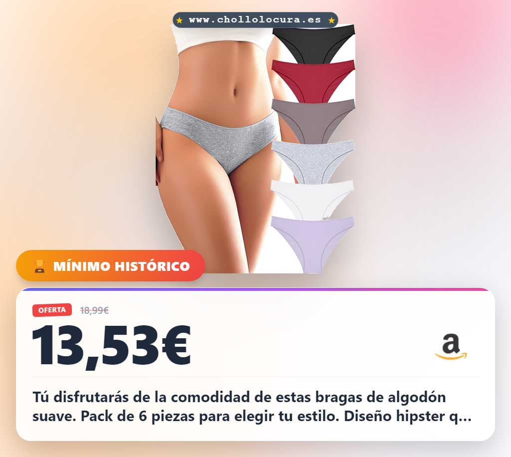 ALL OF ME Paquete de 6 Ropa Interior de Algodón para Mujer Conjunto de Bragas de Algodón para Mujer Slips Paquete Múltiple Hipster Transpirable S-XL, S