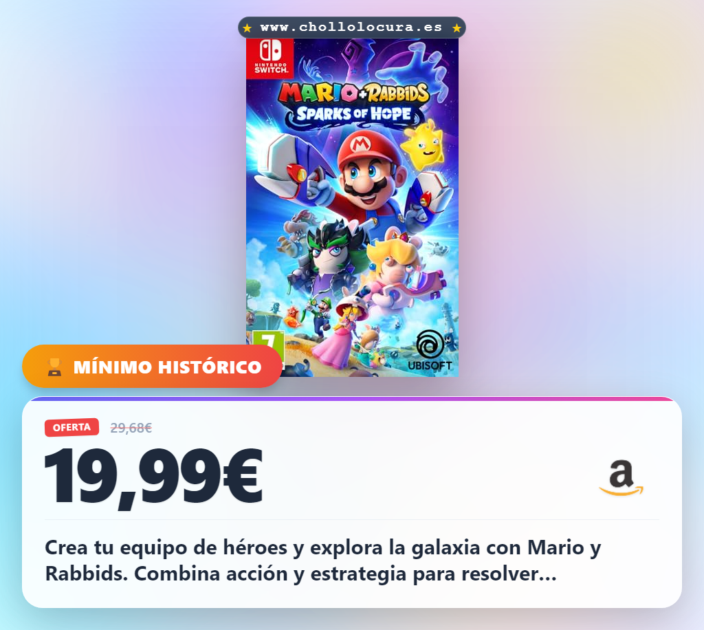 Aprovecha Mario + Rabbids Sparks of Hope para Nintendo Switch: aventura y estrategia en oferta histórica