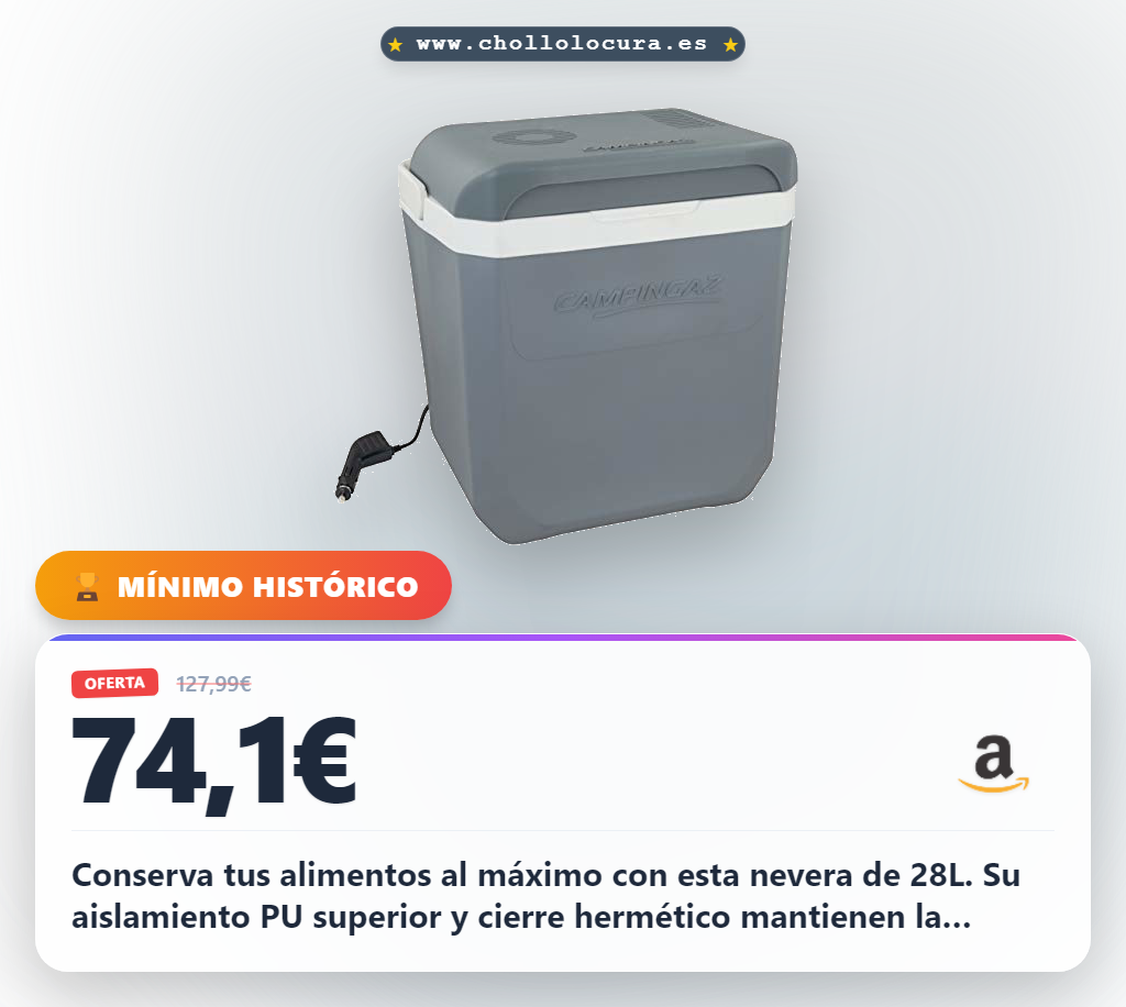 Aprovecha esta nevera rígida 28L con aislamiento PU superior y cierre hermético de Italia al mejor precio