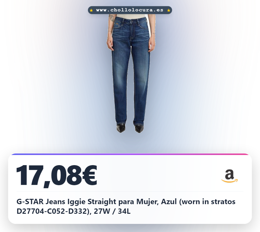 G-STAR Jeans Iggie Straight para Mujer, Azul (worn in stratos D27704-C052-D332), 27W / 34L