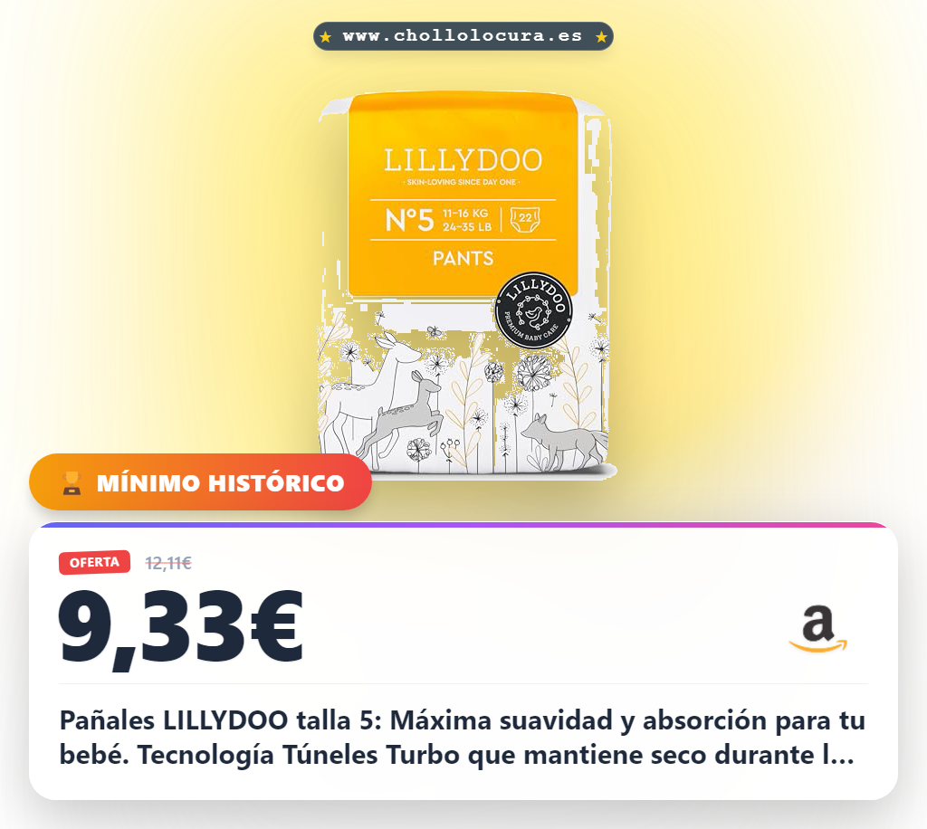 Aprovecha estos pañales LILLYDOO talla 5 con protección contra fugas y piel delicada al mejor precio de oferta