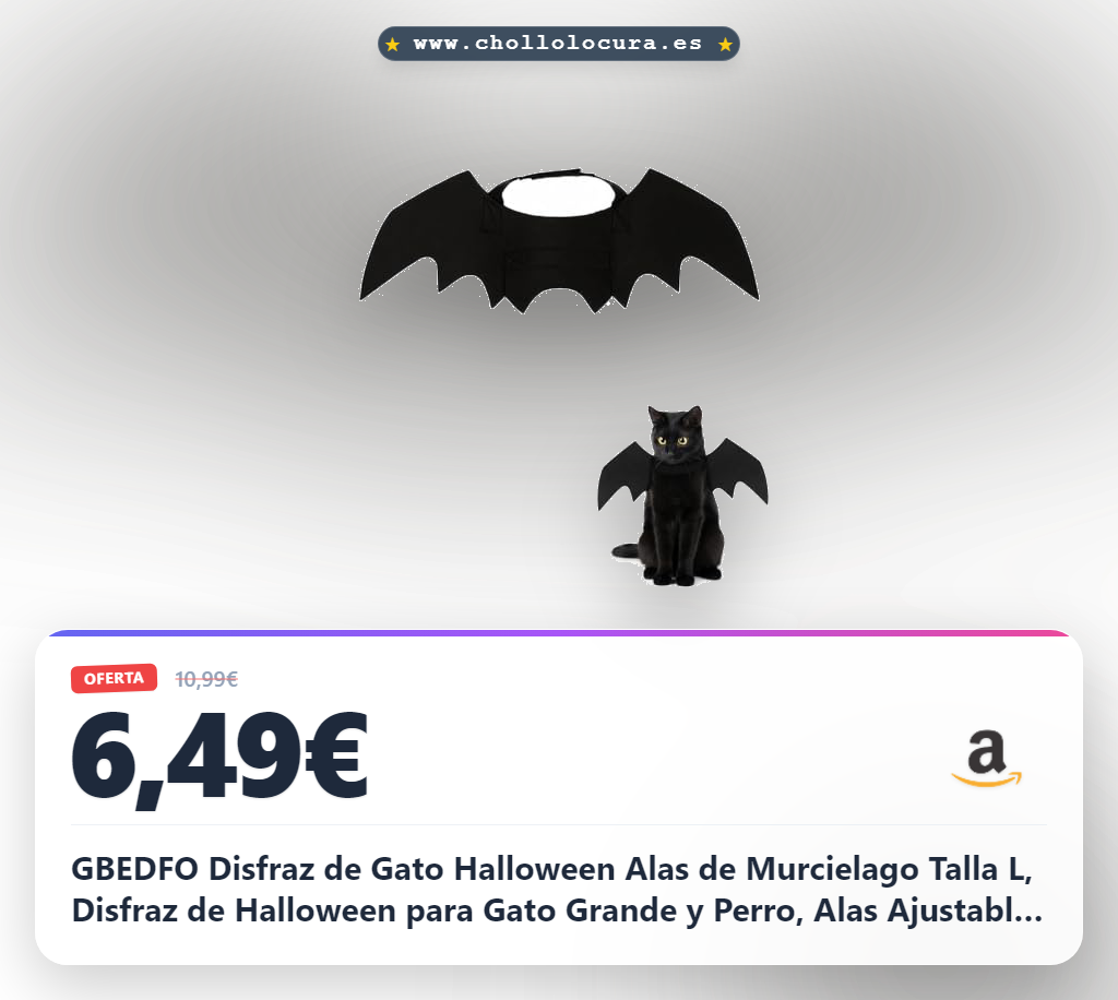 GBEDFO Disfraz de Gato Halloween Alas de Murcielago Talla L, Disfraz de Halloween para Gato Grande y Perro, Alas Ajustables Negras, Ropa Cosplay para Mascotas para Fiesta
