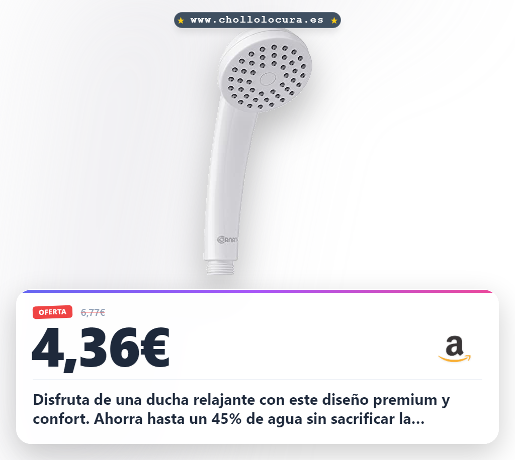 Aprovecha esta alcachofa de ducha de mano con 45% de ahorro en oferta y anti-cal al mejor precio