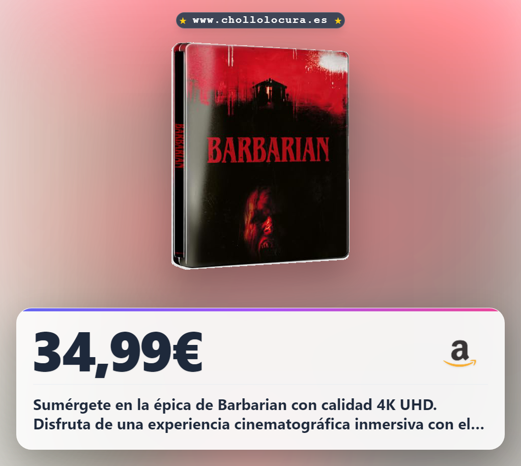 Consigue Barbarian Steelbook 4K UHD Blu-ray de Zach Cregger al mejor precio en oferta