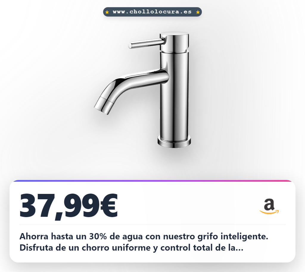 Consigue grifo monomando con aireador de acero inoxidable. Ahorra hasta un 30% de agua.