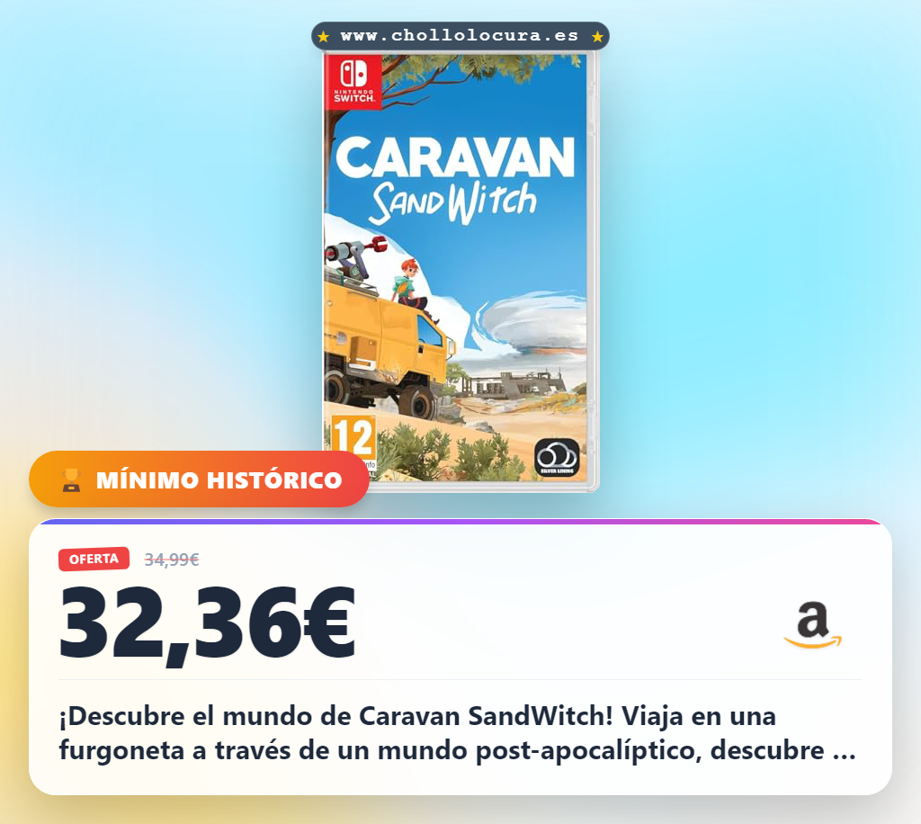 Llévate Caravan SandWitch en Nintendo Switch: explora un post-apocalipsis esperanzador al mejor precio.