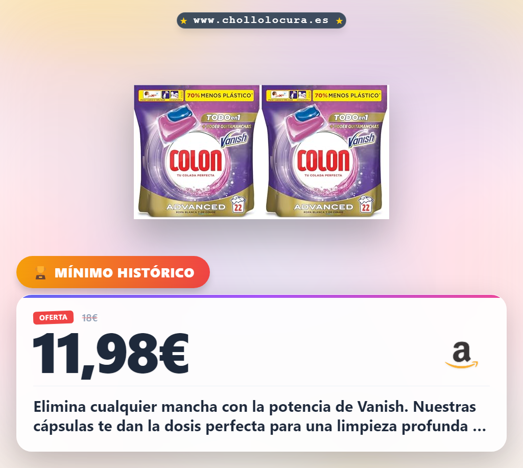 Aprovecha detergente cápsulas Vanish con agentes quitamanchas para una limpieza profunda y eficaz al mejor precio