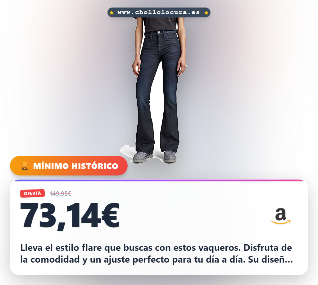 Aprovecha estos vaqueros G-STAR Flare azul con corte ancho y cinco bolsillos al mejor precio en oferta