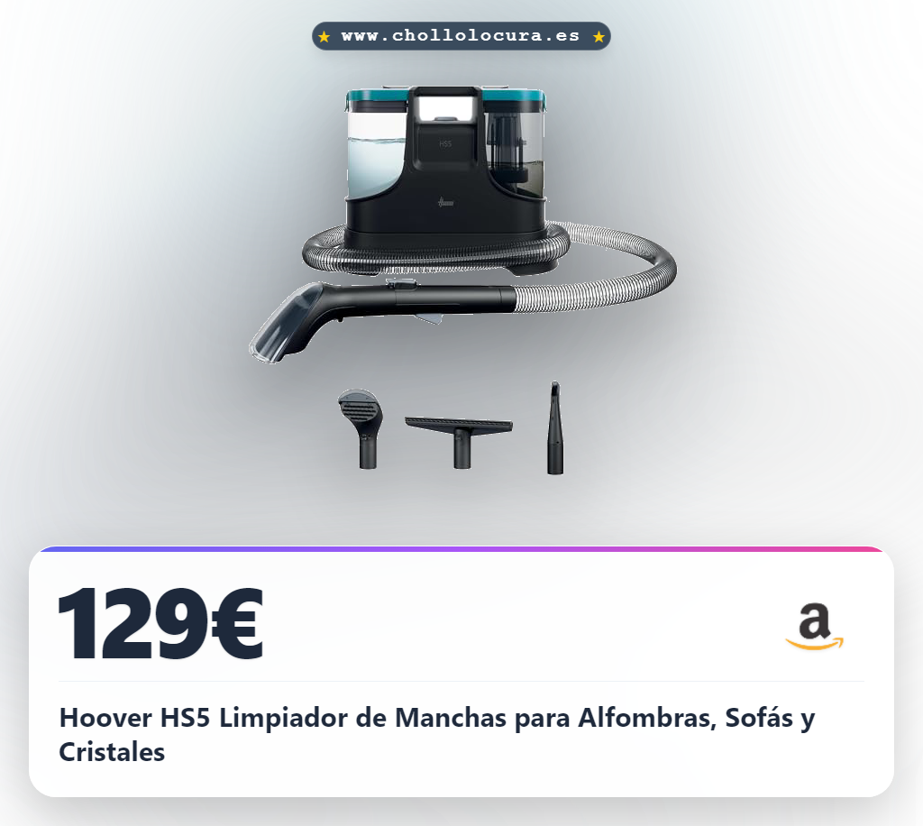 Hoover HS5 Limpiador de Manchas para Alfombras, Sofás y Cristales