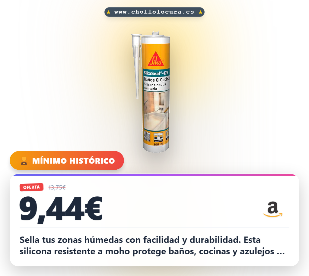 Aprovecha la silicona SikaSeal 175 transparente para baños y cocinas al mejor precio en oferta