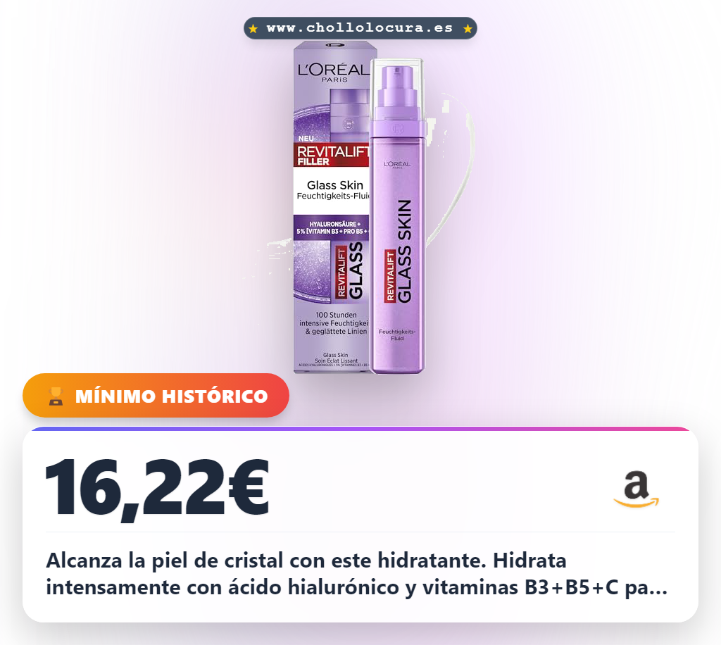 Consigue el efecto Glass Skin con ácido hialurónico y vitaminas B3+B5 para una piel radiante al instante