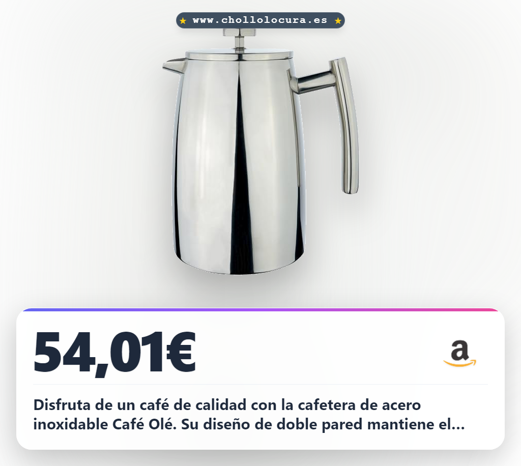 Consigue la cafetera de acero inoxidable Belmont 1.5L Café Olé con acabado espejo y diseño premium en oferta