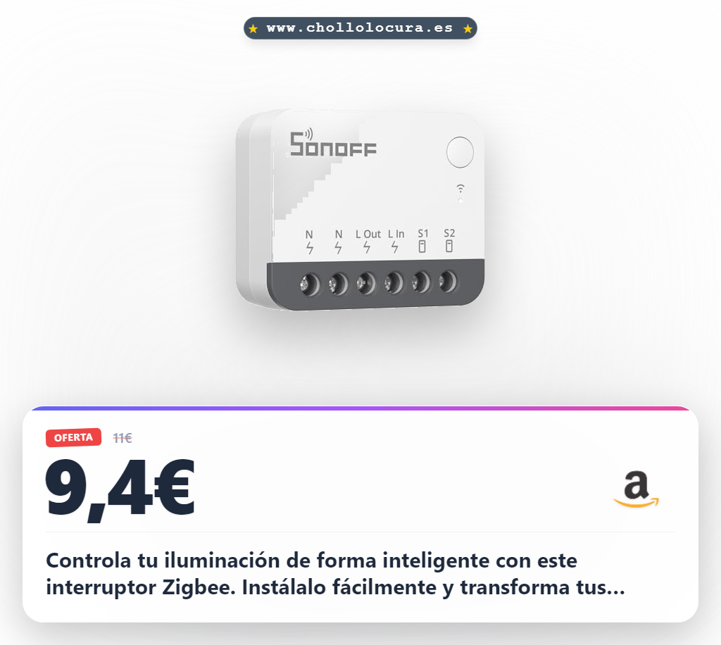 Aprovecha el interruptor inteligente SONOFF ZBMINI Extreme Zigbee con línea neutra en oferta histórica