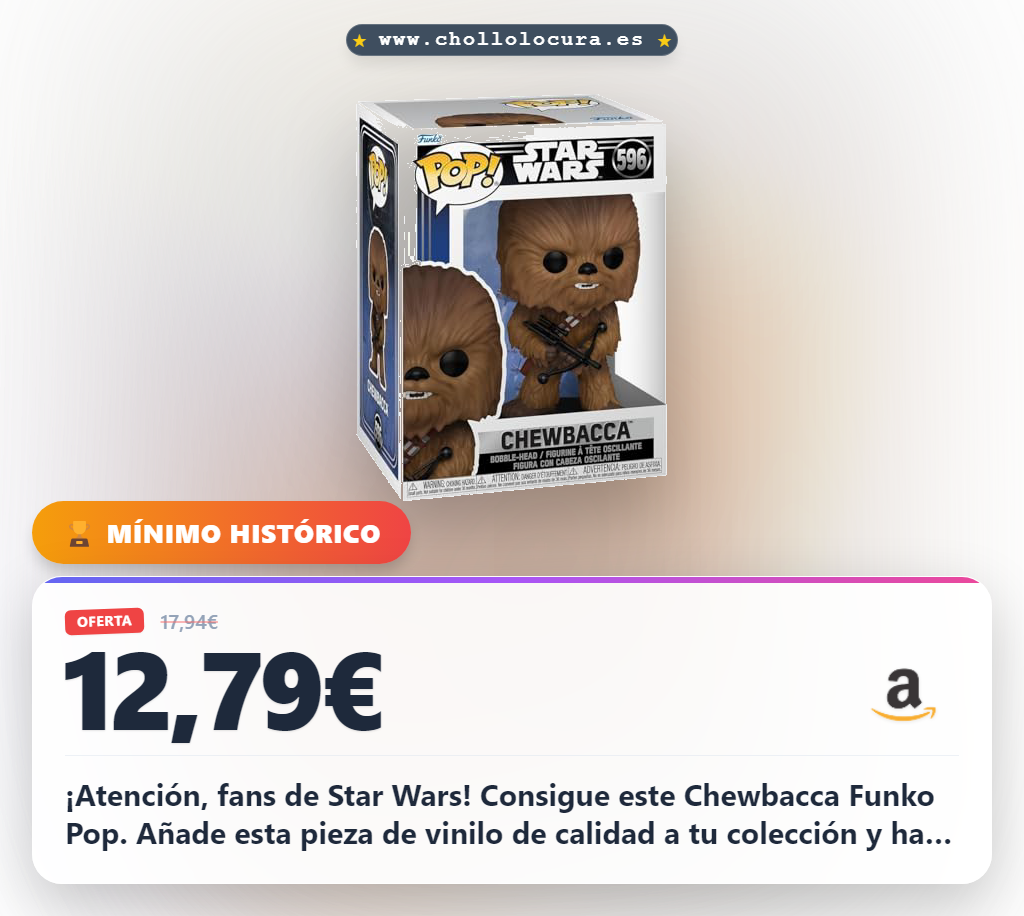 Consigue el Funko Pop! Chewbacca Star Wars, figura de vinilo coleccionable ideal para fans al mejor precio.