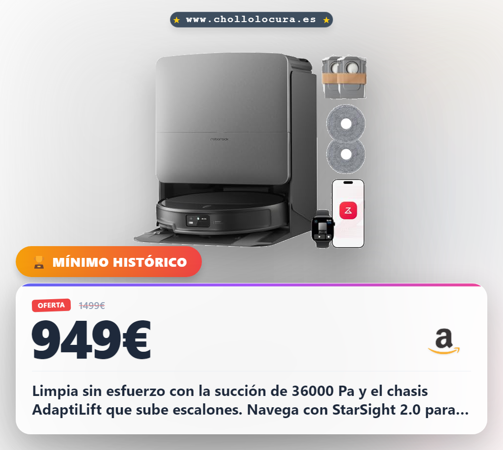 Consigue el robot aspirador Saros 20 con succión de 36000 Pa y base RockDock en oferta